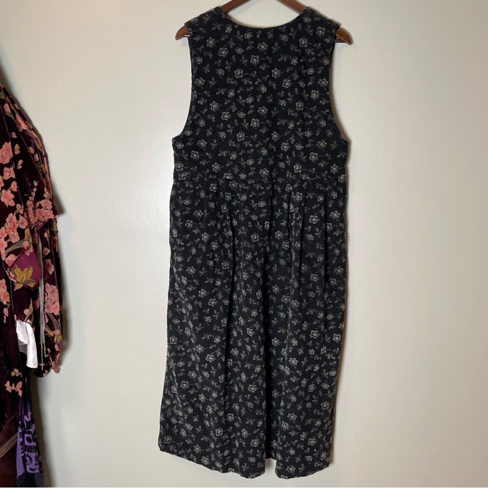 Smith & Hawken Dress size M Corduroy Floral Button Prairie 90’s VTG Cottagecore - Picture 5 of 10